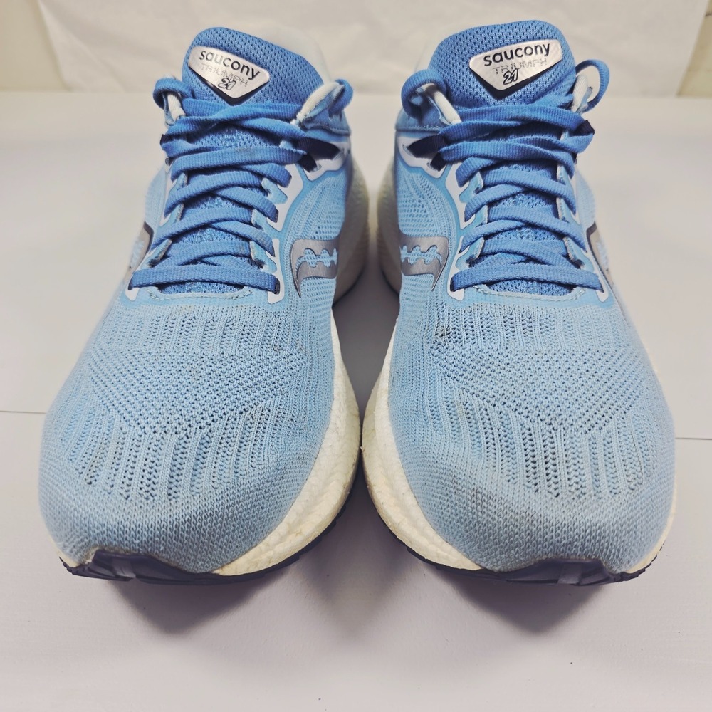 Saucony Triumph 21 Running Athletic Shoes Womens US 10 Blue White Sneakers - Picture 3 of 14